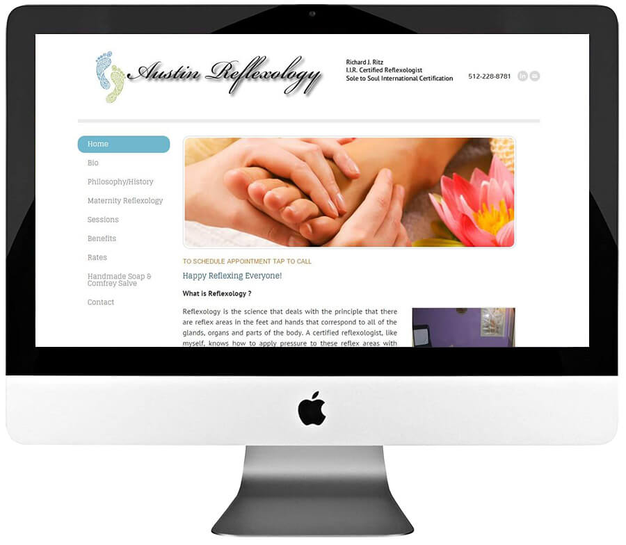 Reflexology Services Weebly Website Design