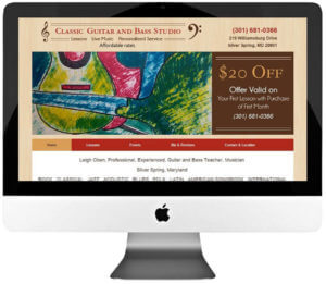 Guitar Studio WordPress Website Development