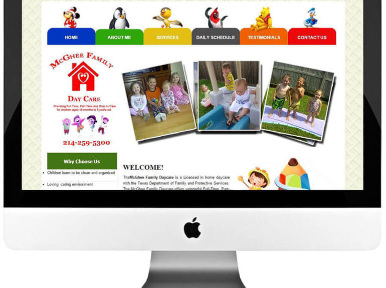 Home DayCare Center WordPress Web Design