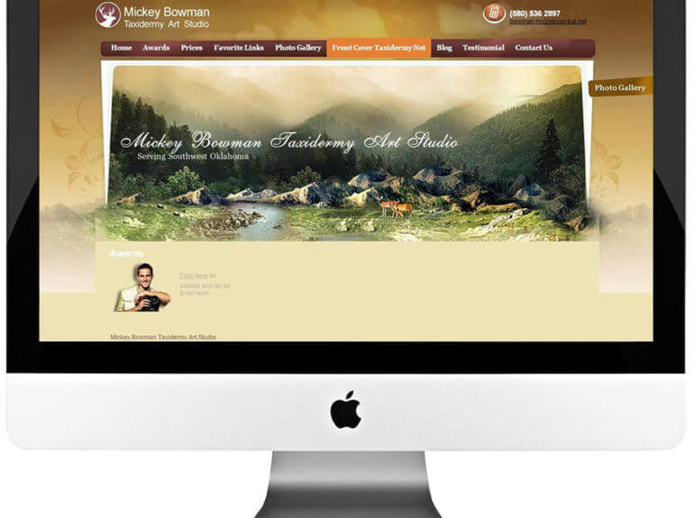 Taxidermy Art Studio Custom WordPress Website Design