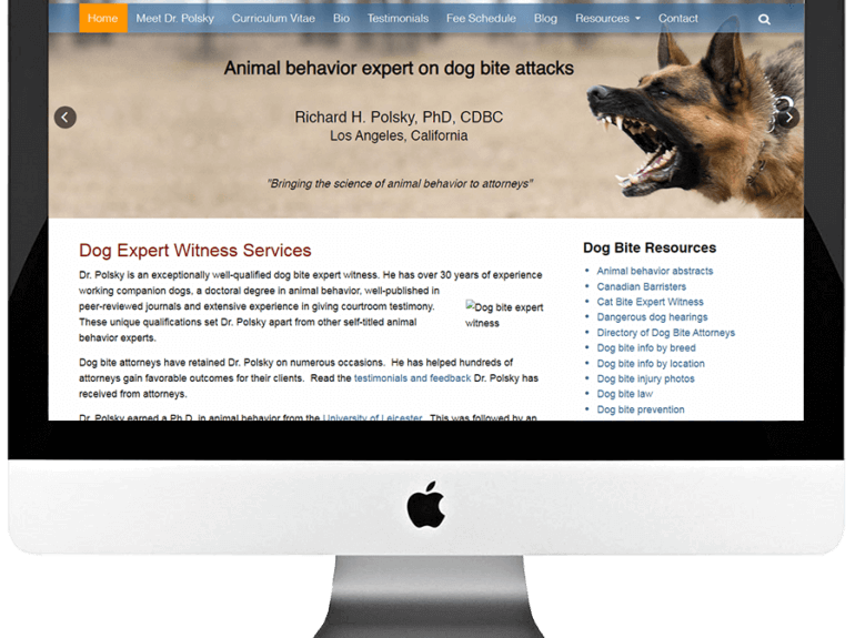 Dog Expert Witness Services WordPress Website Design