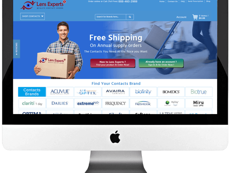 Contact Lens Magento Store Design & Development