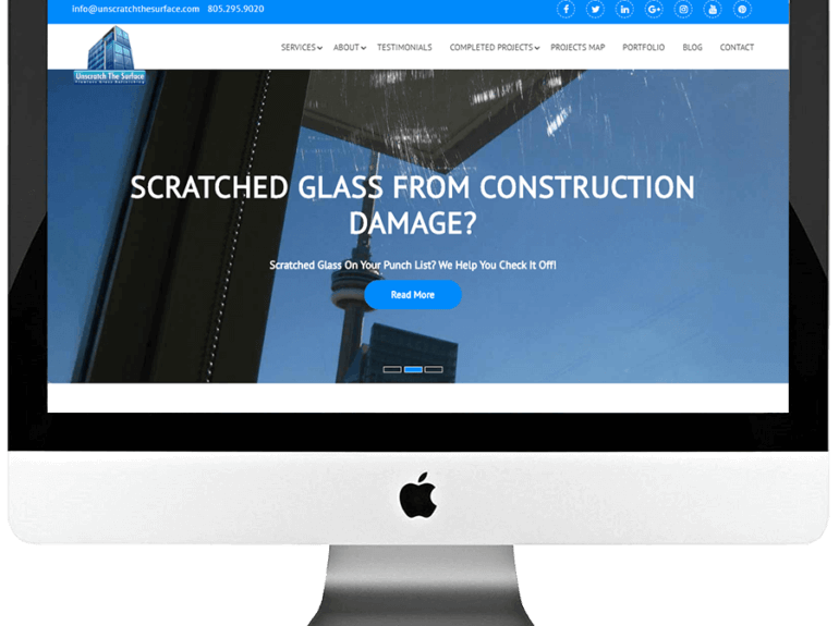 Glass Scratch Removal Company Responsive WordPress Website Design & Development