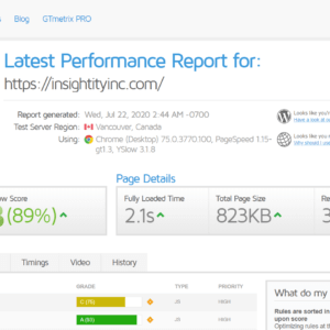 WordPress Pagespeed Optimization with Gtmetrix