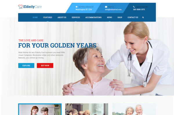 Elderly Care Responsive WordPress Website Design