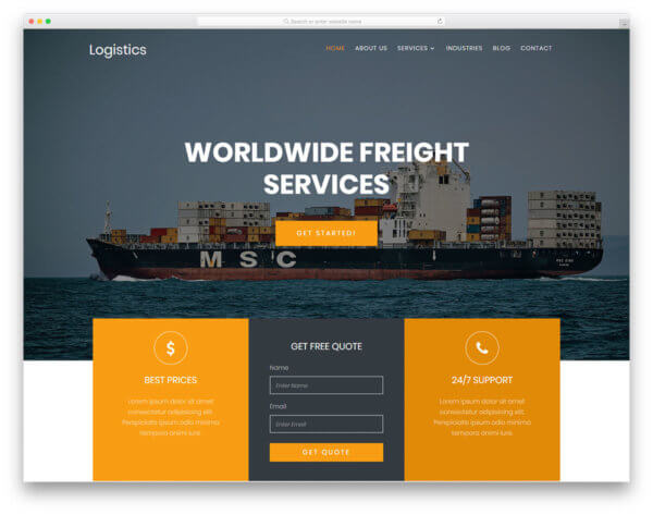 Logistics WordPress Website Design