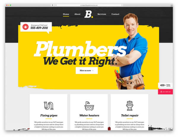 Plumbing Responsive WordPress Website Design